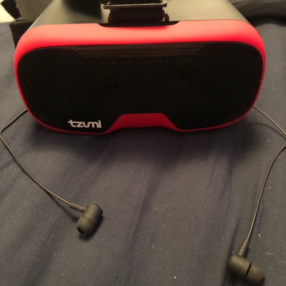 VR headset with headphones